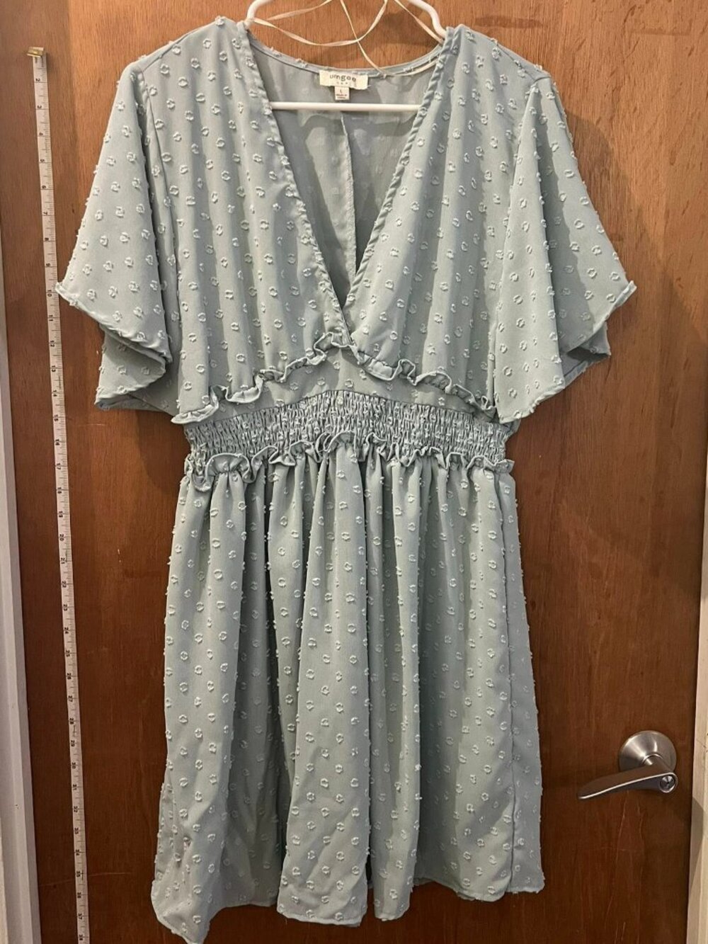 🐻Size L - Umgee - Seafoam Green Midi Dress w/Flutter Sleeves
